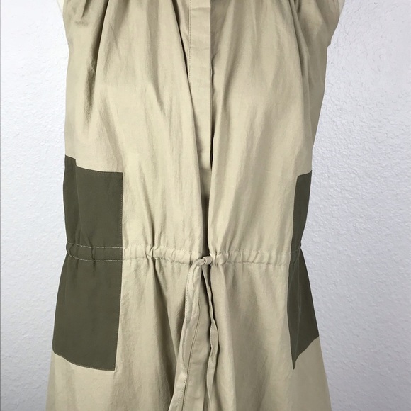 Mo:Vint Color Block Drawstring Shirt Dress D461 - Picture 3 of 8